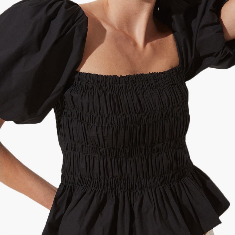 ASTR Bubble Sleeve Smocked Blouse